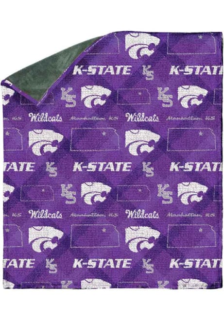 Purple K-State Wildcats 60X70 Chenille W/ Shp Rev Sherpa Blanket