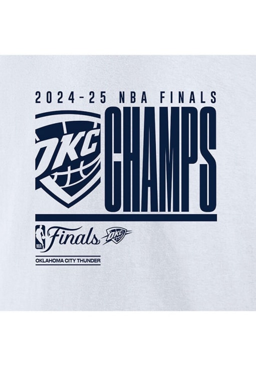 Oklahoma City Thunder White 2025 FINALS CHAMPIONS PLAYOFF DEFENSIVE FOUL Short Sleeve T Shirt