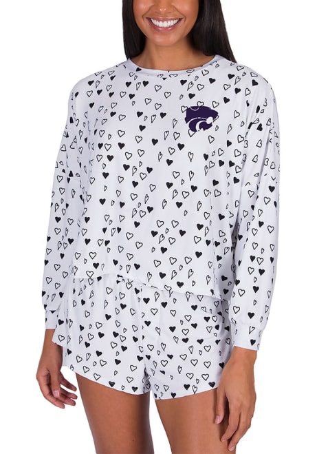 Womens K-State Wildcats White Concepts Sport Epiphany PJ Set