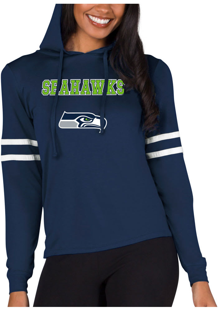 Concepts Sport Seattle Seahawks Womens NAVY Marathon Hoodie - 56202022