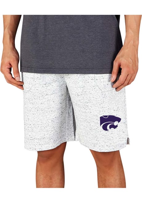 Mens K-State Wildcats White Concepts Sport Throttle Knit Jam Shorts