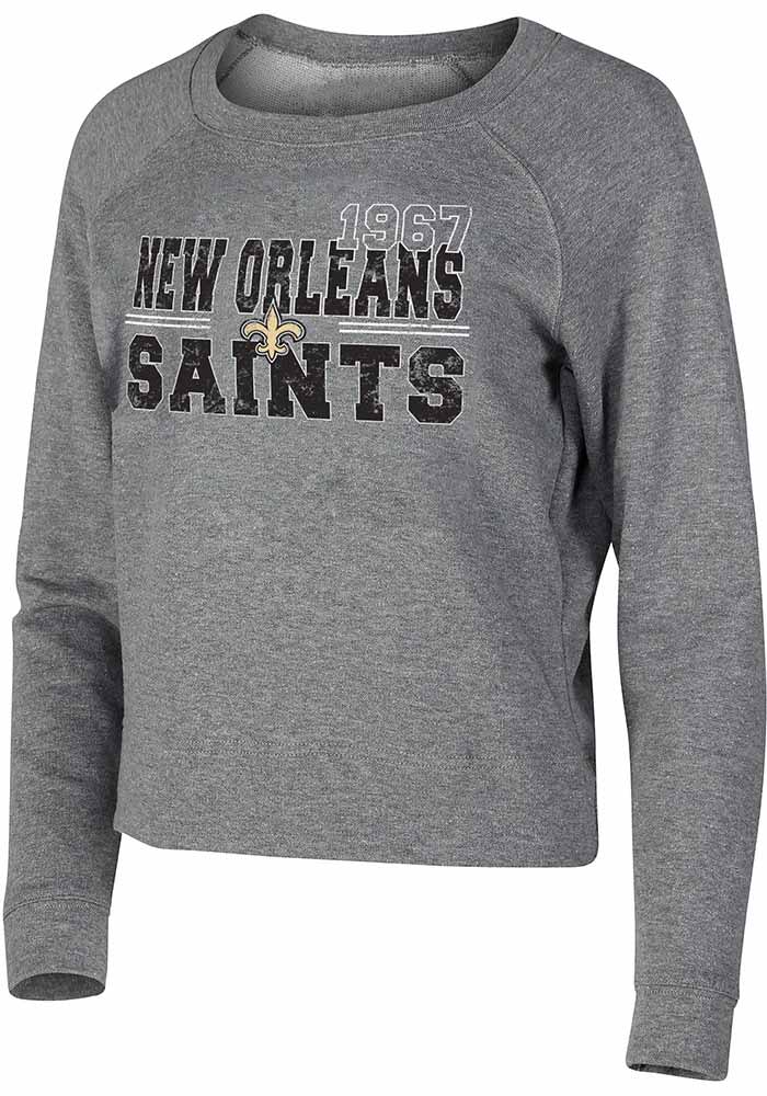 New Orleans Saints Womens Grey Mainstream Long Sleeve Crew Sweatshirt