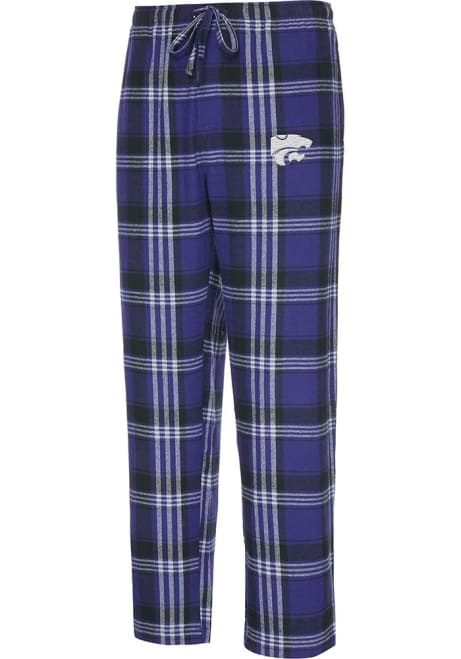 Mens Purple K-State Wildcats Region Plaid Loungewear Sleep Pants