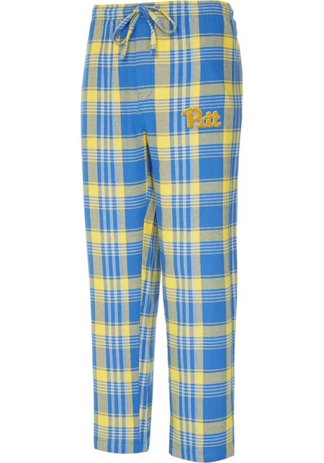 Mens Blue Pitt Panthers Region Plaid Loungewear Sleep Pants