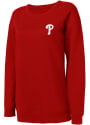 Philadelphia Phillies Womens Lunar Quilted Crew Sweatshirt - Red