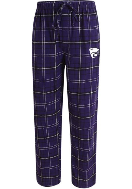 Mens Purple K-State Wildcats Plaid Flannel Flannel Loungewear Sleep Pants
