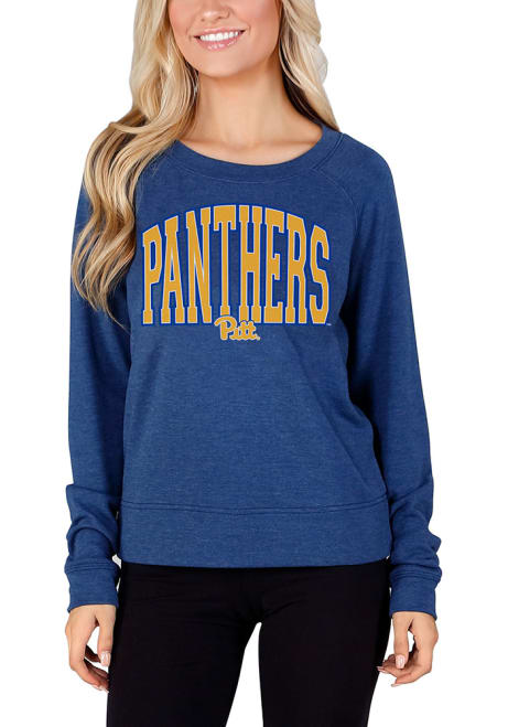 Womens Pitt Panthers Blue Concepts Sport Mainstream Crew Sweatshirt