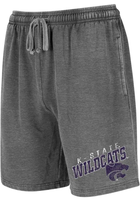 Mens Charcoal K-State Wildcats Trackside Burnout Shorts