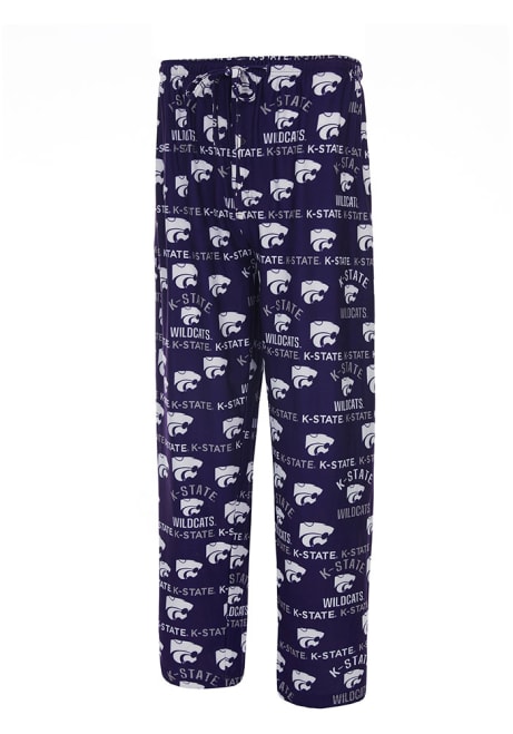 Mens Purple K-State Wildcats Flagship Allover Print Loungewear Sleep Pants