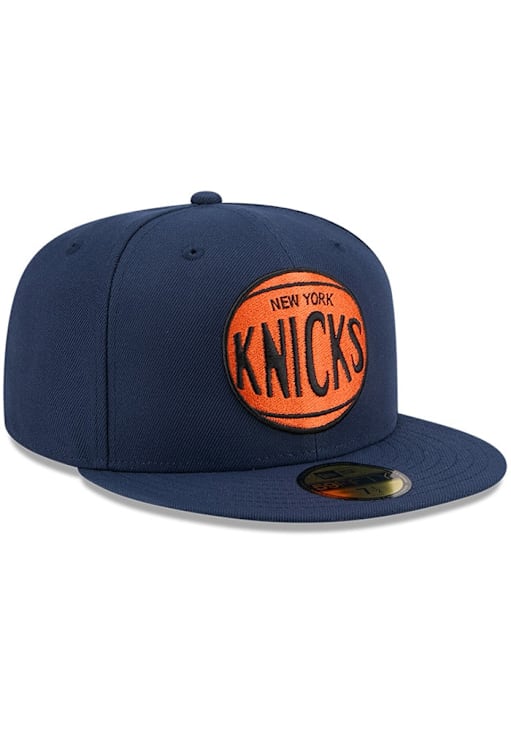 New Era New York Knicks Mens Navy Blue Hardwood Classic 59FIFTY Fitted Hat