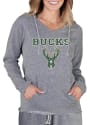 Milwaukee Bucks Womens Mainstream Terry Hooded Sweatshirt - Grey