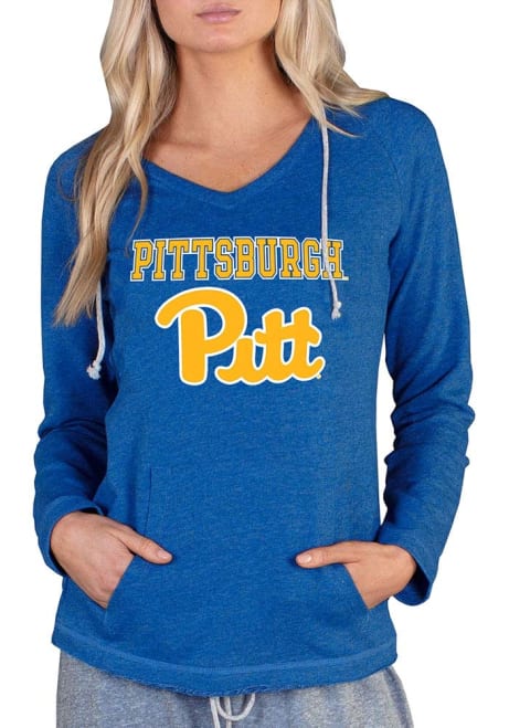 Womens Pitt Panthers Blue Concepts Sport Mainstream Terry Hooded Sweatshirt