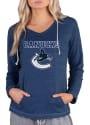 Vancouver Canucks Womens Mainstream Terry Hooded Sweatshirt - Navy Blue