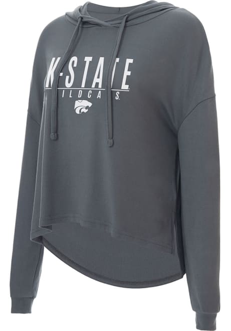 Womens Charcoal K-State Wildcats Composite Logo Hooded Sweatshirt