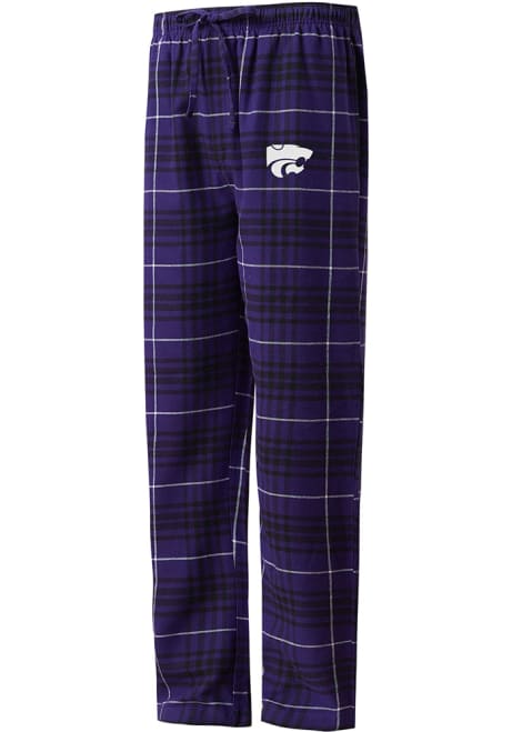 Mens Purple K-State Wildcats Concord Plaid Loungewear Sleep Pants