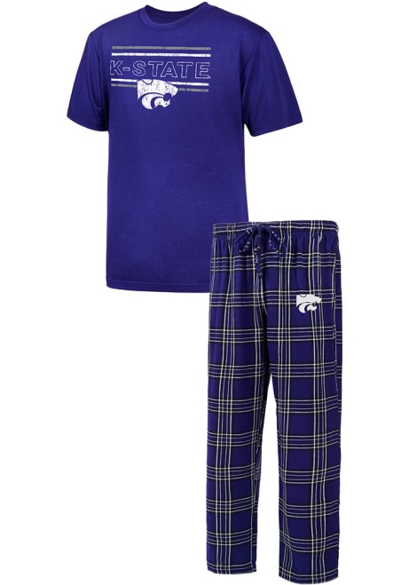 Mens Purple K-State Wildcats Badge Set Loungewear Sleep Pants