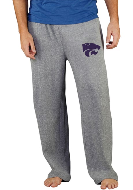 Mens K-State Wildcats Grey Concepts Sport Mainstream Terry Sweatpants