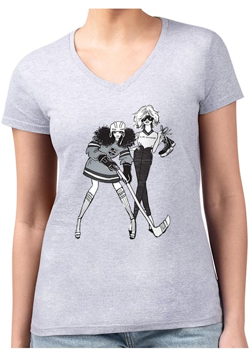 4Her Los Angeles Kings Womens Hockey Girls T-Shirt GREY HEATHER