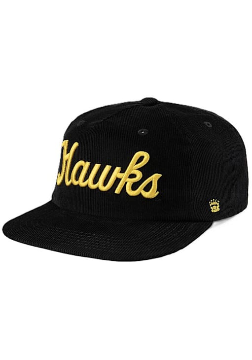 Homefield Iowa Hawkeyes Black Wordmark Corduroy Mens Snapback Hat