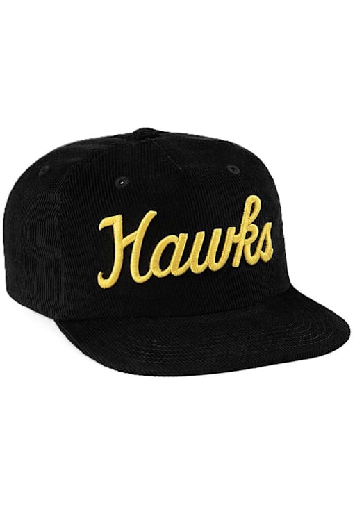 Homefield Iowa Hawkeyes Black Wordmark Corduroy Mens Snapback Hat