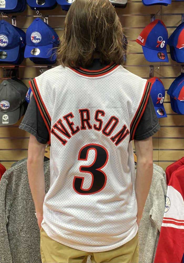 Allen Iverson Philadelphia 76ers Mitchell and Ness WHITE 00