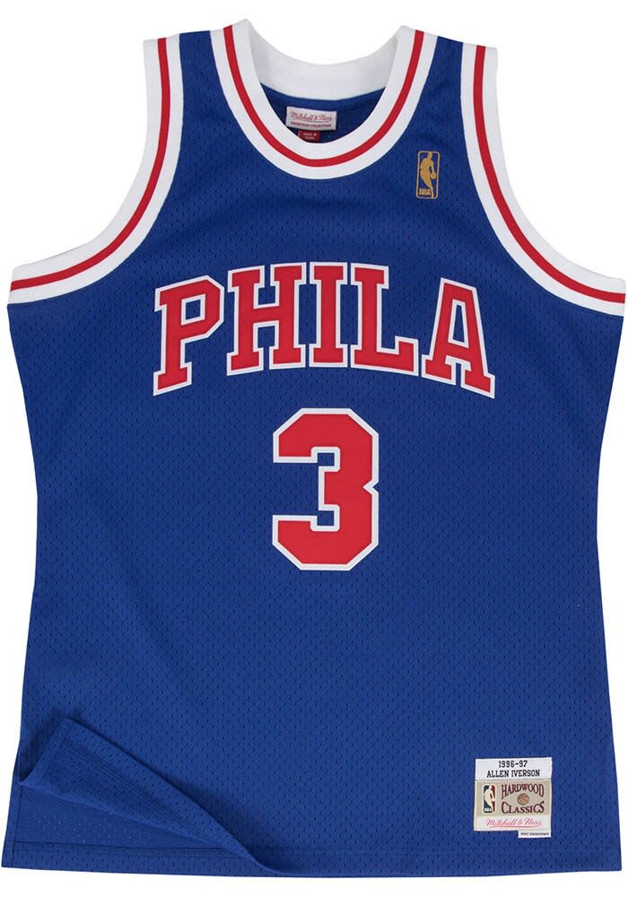 Allen Iverson Philadelphia 76ers Mitchell and Ness BLUE 96