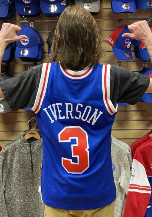 Allen Iverson Philadelphia 76ers Mitchell and Ness 96-97 Road Swingman Jersey