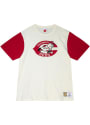 Cincinnati Reds Mitchell and Ness Color Blocked Fashion T Shirt - Ivory