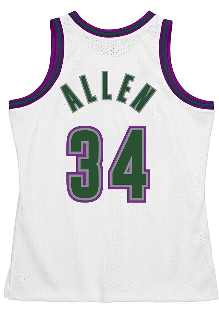 Ray Allen Milwaukee Bucks Mitchell and Ness WHITE 96-97