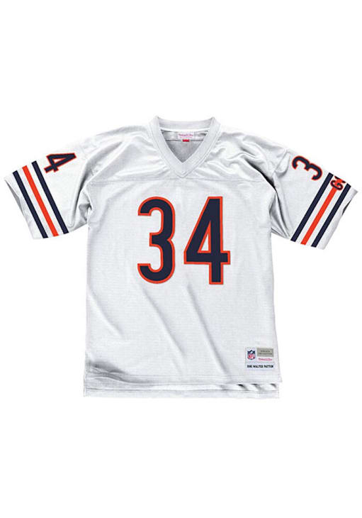 Chicago Bears Walter Payton Mitchell and Ness WHITE 1985 Throwback