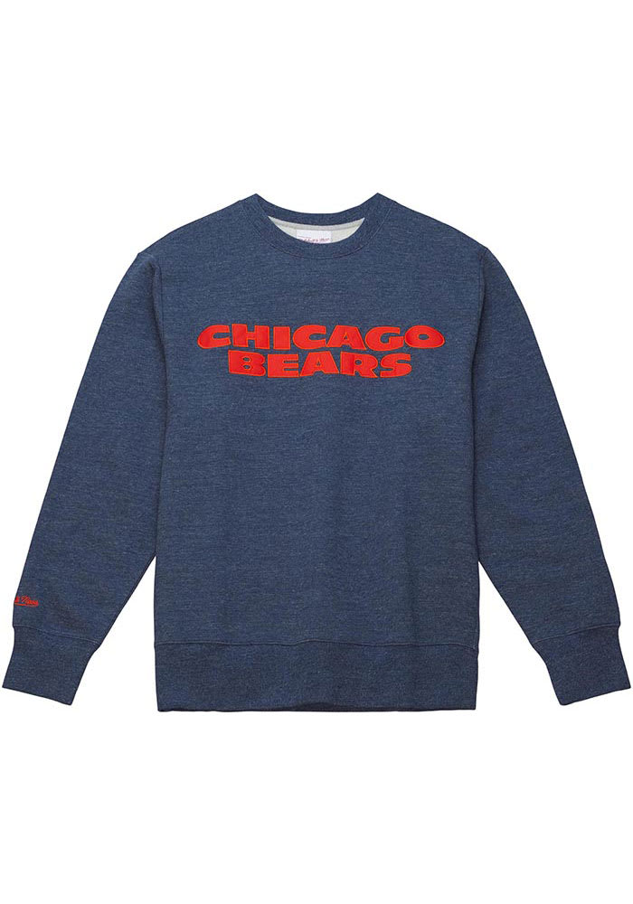 Mitchell and Ness Chicago Bears Mens NAVY PLAYOFF WIN 2.0 Long