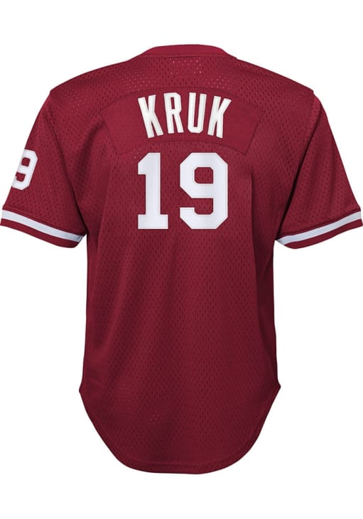 John Kruk  Mitchell and Ness Philadelphia Phillies Youth Red MLB Player Jersey