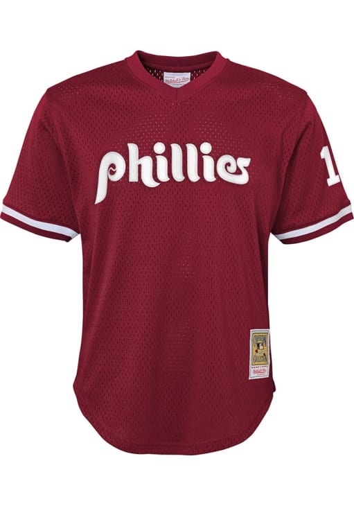 John Kruk  Mitchell and Ness Philadelphia Phillies Youth Red MLB Player Jersey