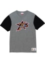 Philadelphia 76ers Mitchell and Ness Color Blocked Fashion T Shirt - Grey