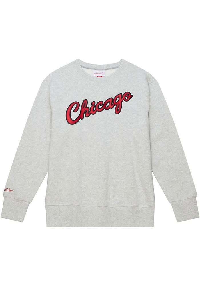 Mitchell and Ness Chicago Bulls Mens Grey Playoff Win 2.0 Long Sleeve  Fashion Sweatshirt