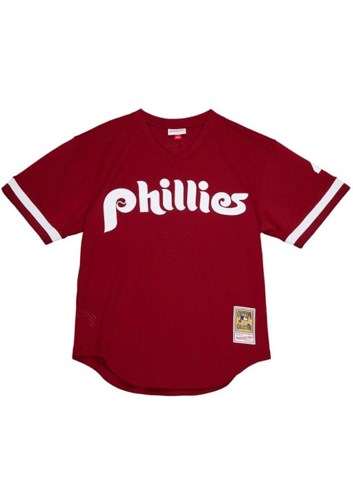 Lenny Dykstra Philadelphia Phillies Mitchell and Ness 1991 Batting Practice  Cooperstown Jersey -..