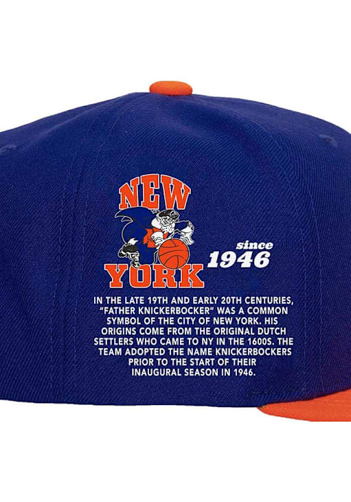 New York Knicks Mitchell and Ness HWC Team Origins Snapback Hat BLUE