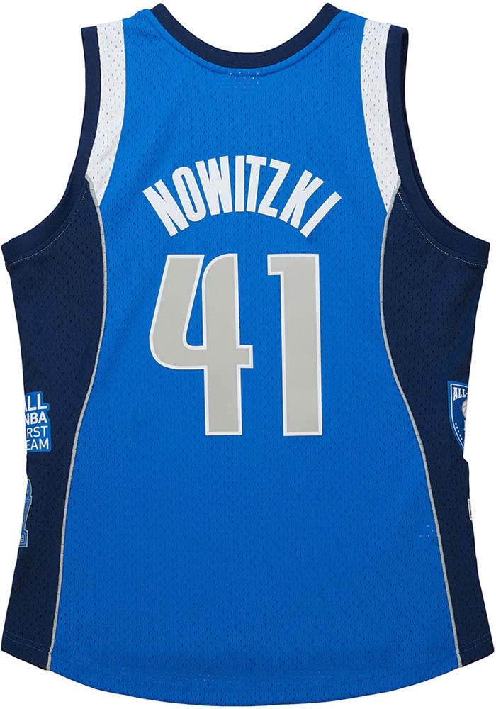 Dirk Nowitzki Dallas Mavericks Mitchell and Ness BLUE NBA