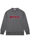 Main image for Mitchell and Ness Philadelphia Phillies Mens Grey Snow Washed Long Sleeve Fashion Sweatshirt