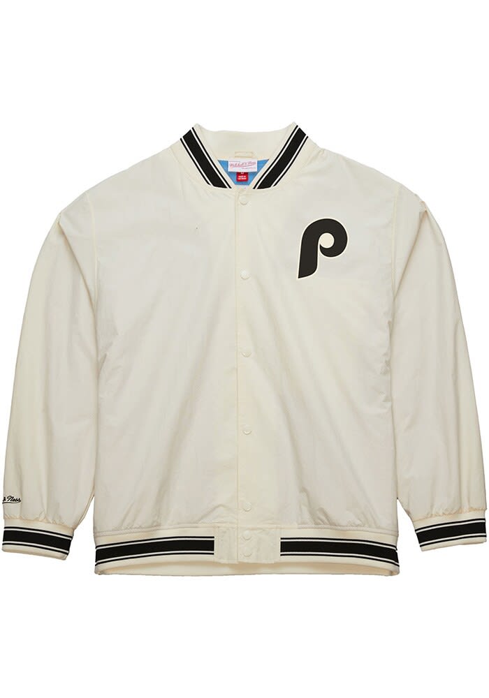 Mitchell and Ness Philadelphia Phillies White Team Leader Light Weight Jacket White 100 Nylon Size M Rally House