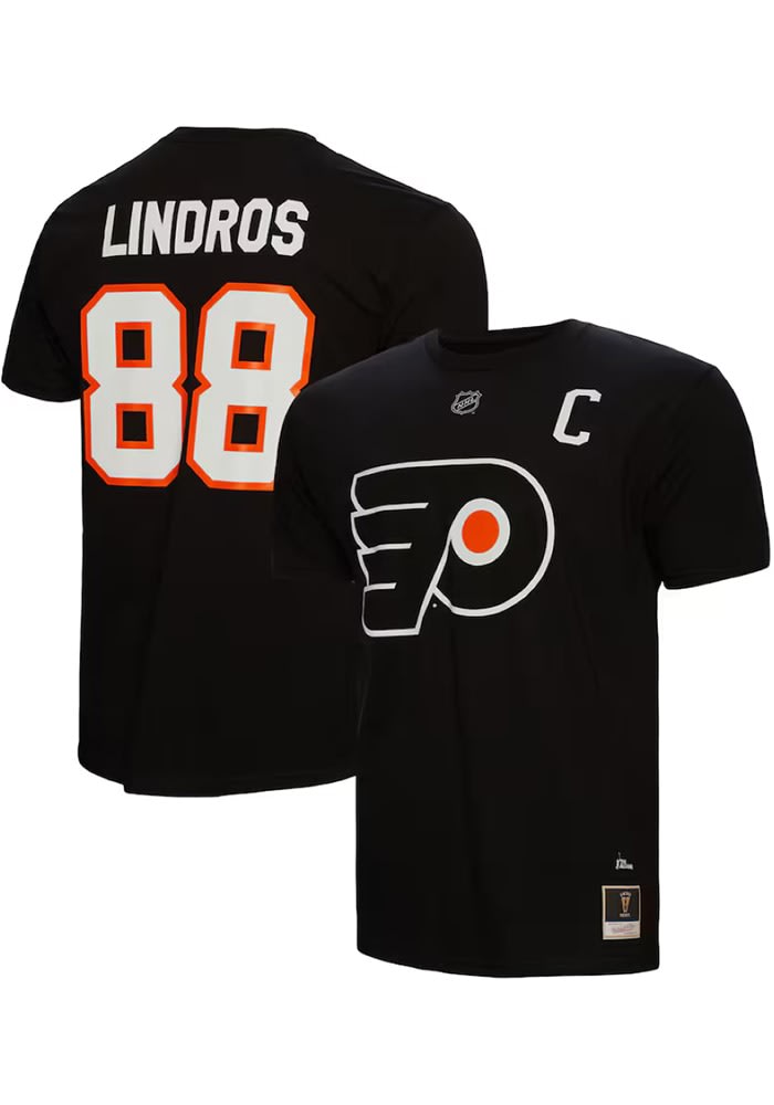 Eric Lindros Philadelphia Flyers BLACK Vintage Name And Number