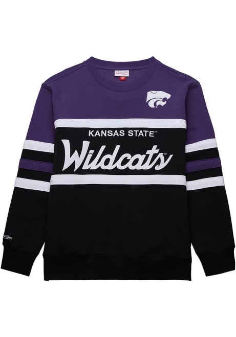 Mens K-State Wildcats Black Mitchell and Ness Head Coach Fashion Sweatshirt