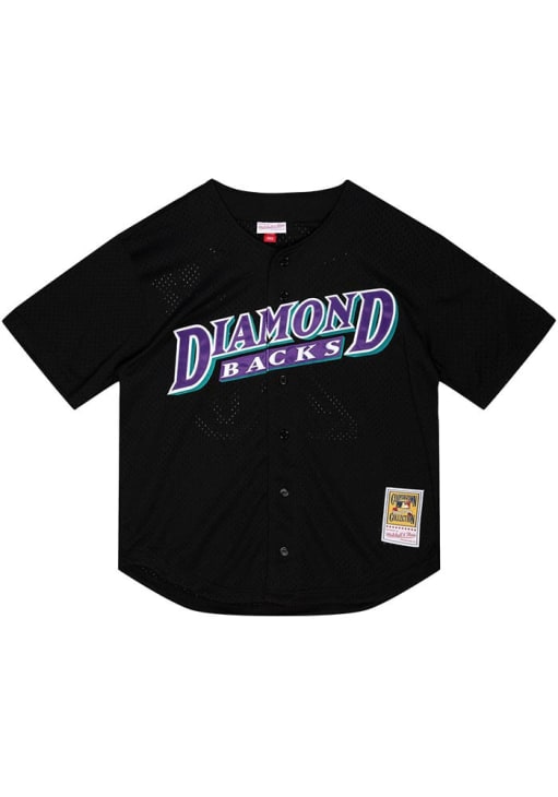 Luis Gonzalez Arizona Diamondbacks Mitchell and Ness Button Coop Cooperstown Jersey - Black