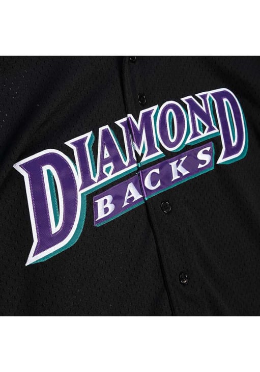 Luis Gonzalez Arizona Diamondbacks Mitchell and Ness Button Coop Cooperstown Jersey - Black