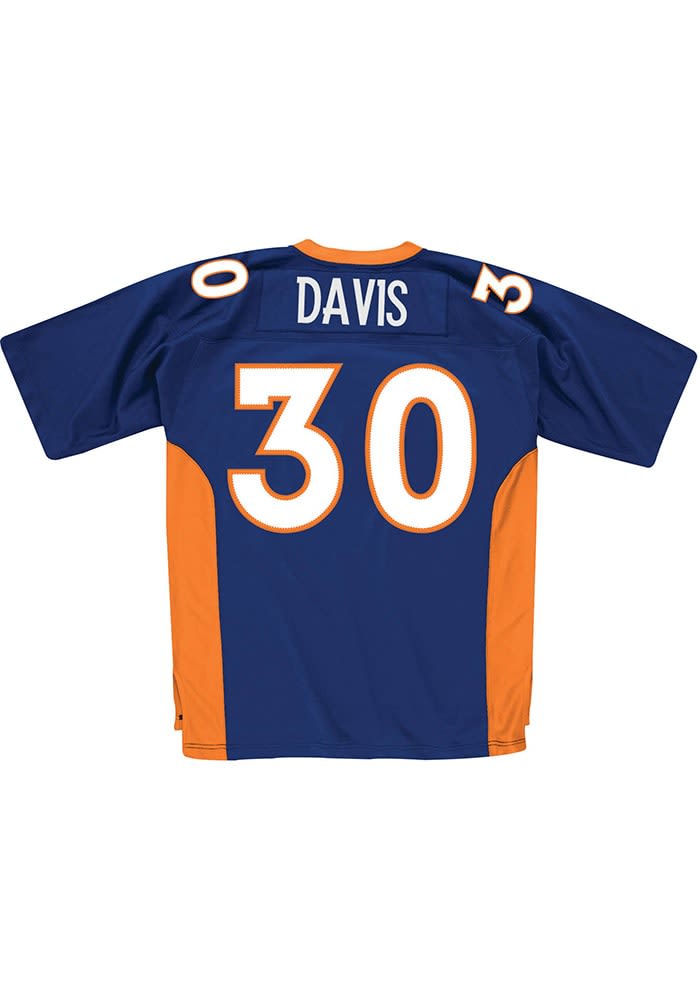 ★Mitchell & Ness Black Denver Broncos Vintage関税込★ Denver Broncos Terell Davis Mitchell and Ness NAVY Throwback