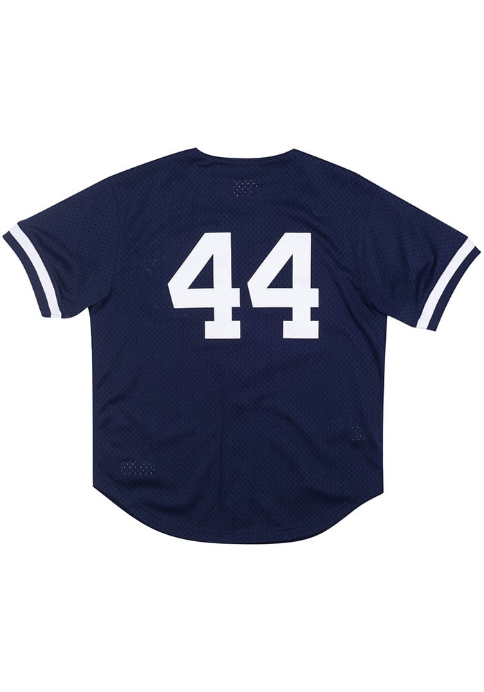 New York Yankees Reggie Jackson Mitchell and Ness NAVY Throwback