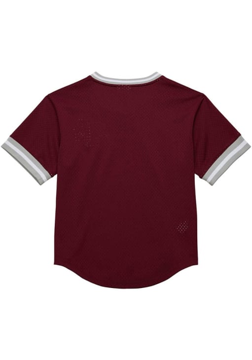 Mitchell and Ness Texas A&M Aggies Mens Maroon V-Neck Vintage Logo Baseball Jersey
