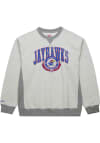 Main image for Mitchell and Ness Kansas Jayhawks Mens Grey Premium Fleece Vintage Logo Long Sleeve Fashion Swea..