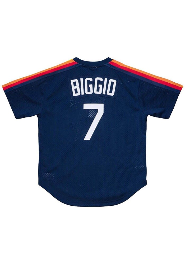 Craig Biggio Houston Astros Mitchell and Ness BP Pullover Cooperstown Jersey Navy Blue