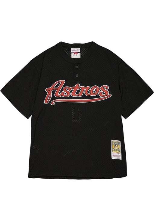 Lance Berkman Houston Astros Mitchell and Ness Coop Cooperstown Jersey - Black